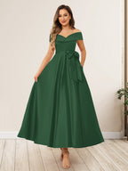 Evania Emerald front view wedding guest dress