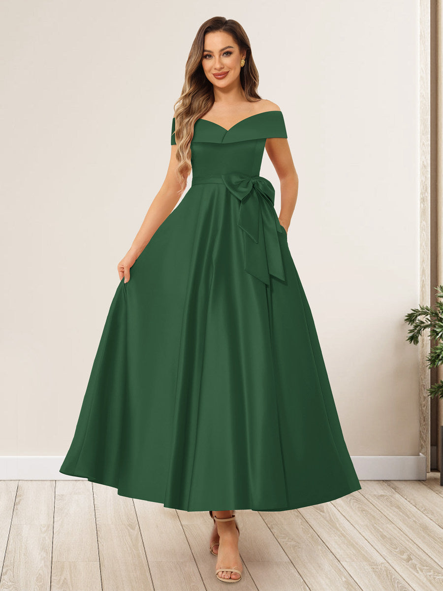 Evania Emerald front view wedding guest dress