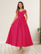 Evania Fuchsia front view wedding guest dress