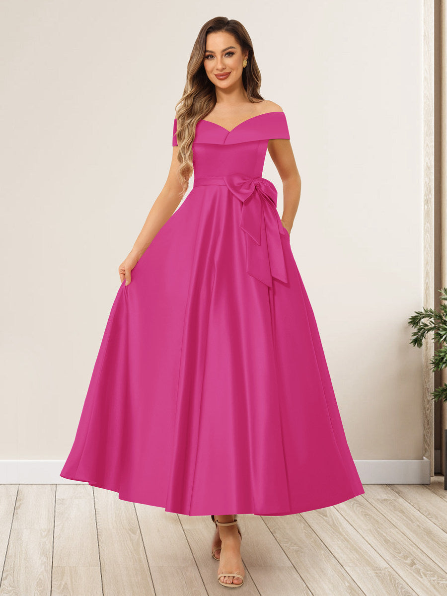 Evania Fuchsia back view wedding guest dress