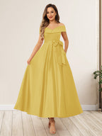 Evania Gold back view wedding guest dress