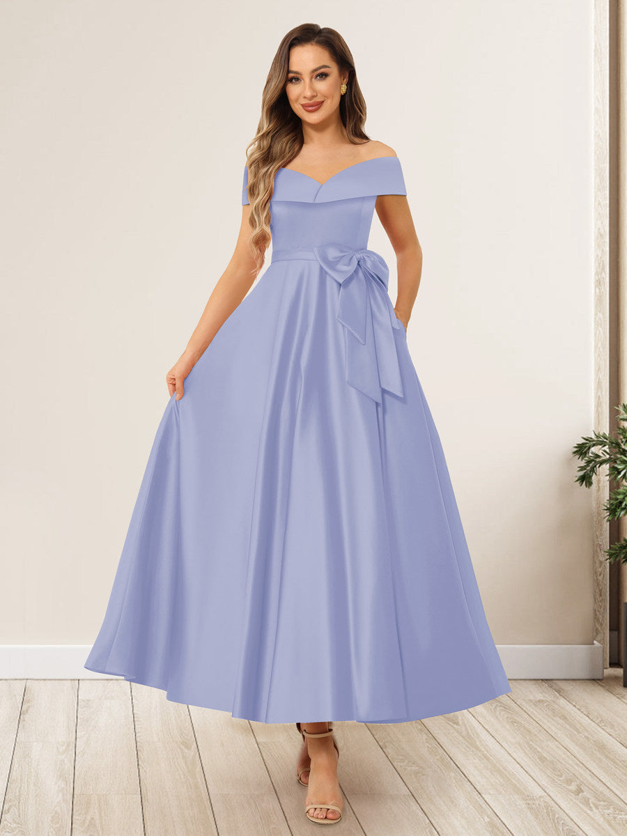 Evania Lavender front view wedding guest dress