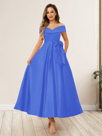 Evania Royal Blue front view wedding guest dress