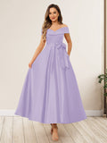 Evania Lilac front view wedding guest dress