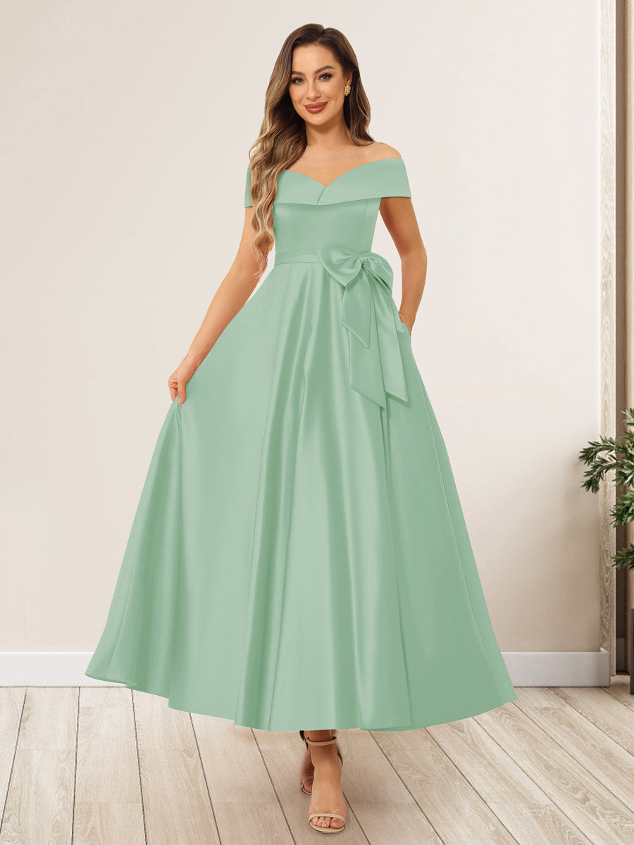Evania Mint Green front view wedding guest dress