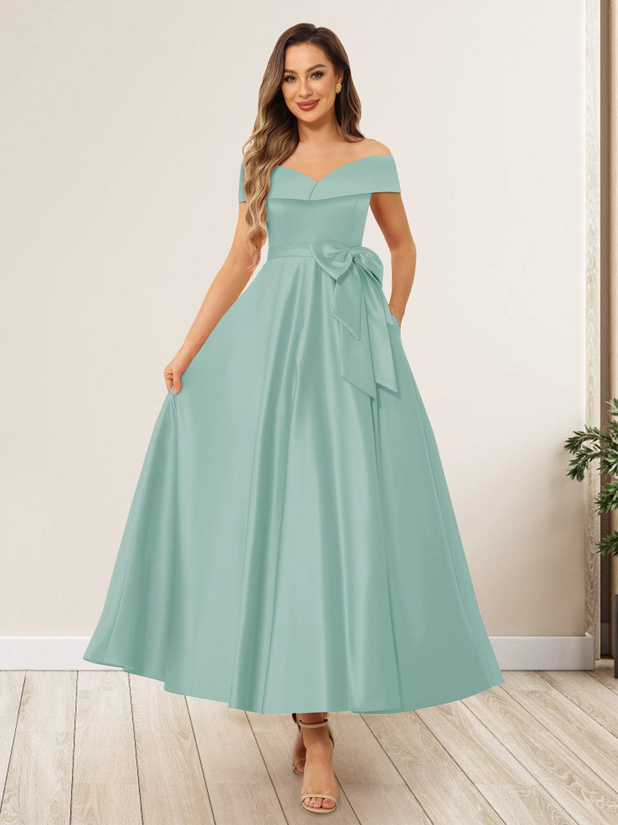 Evania Pool Blue front view wedding guest dress