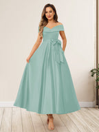Evania Pool Blue front view wedding guest dress