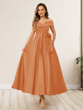 Evania Orange front view wedding guest dress