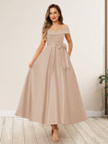 Evania Peach front view wedding guest dress
