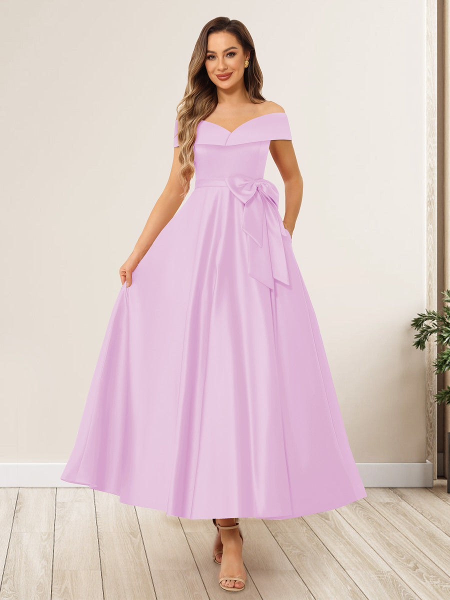 Evania Rose Pink front view wedding guest dress