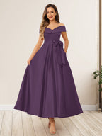 Evania Plum back view wedding guest dress