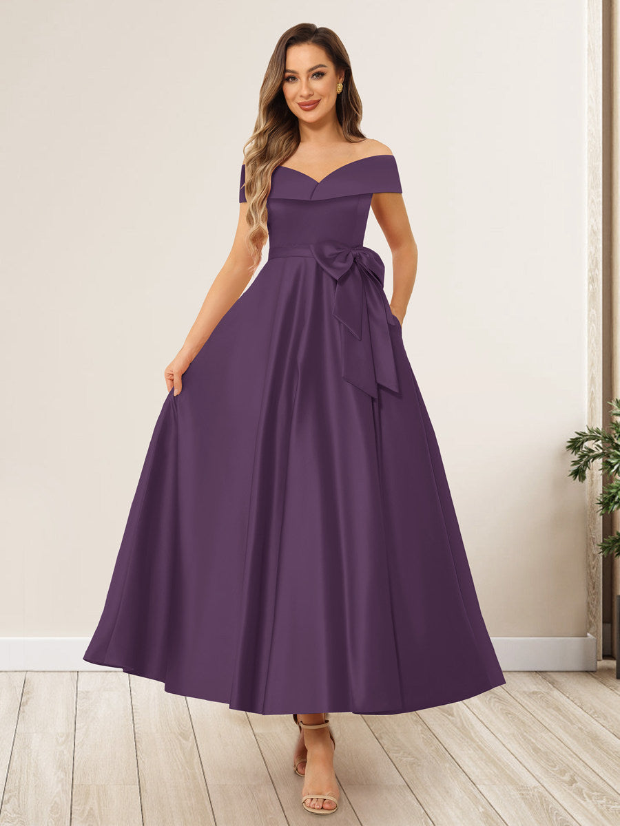 Evania Plum back view wedding guest dress