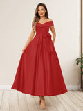 Evania Red front view wedding guest dress