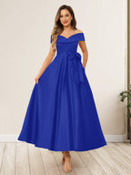 Evania Royal Blue back view wedding guest dress
