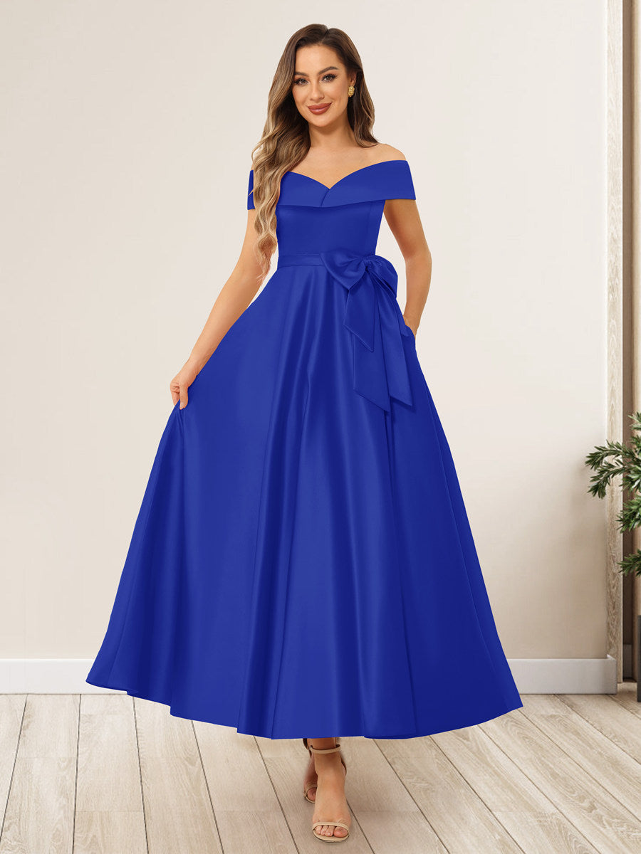 Evania Royal Blue back view wedding guest dress
