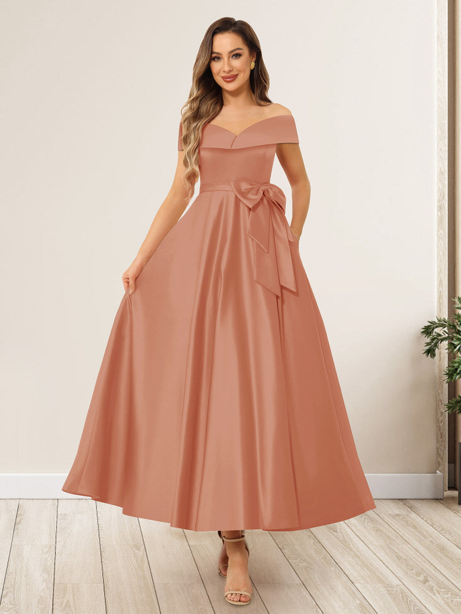 Evania Coral front view wedding guest dress
