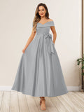 Evania Silver front view wedding guest dress