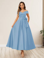 Evania Sky Blue side view wedding guest dress