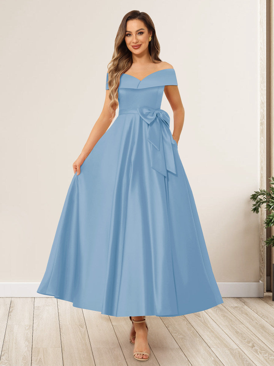 Evania Sky Blue side view wedding guest dress