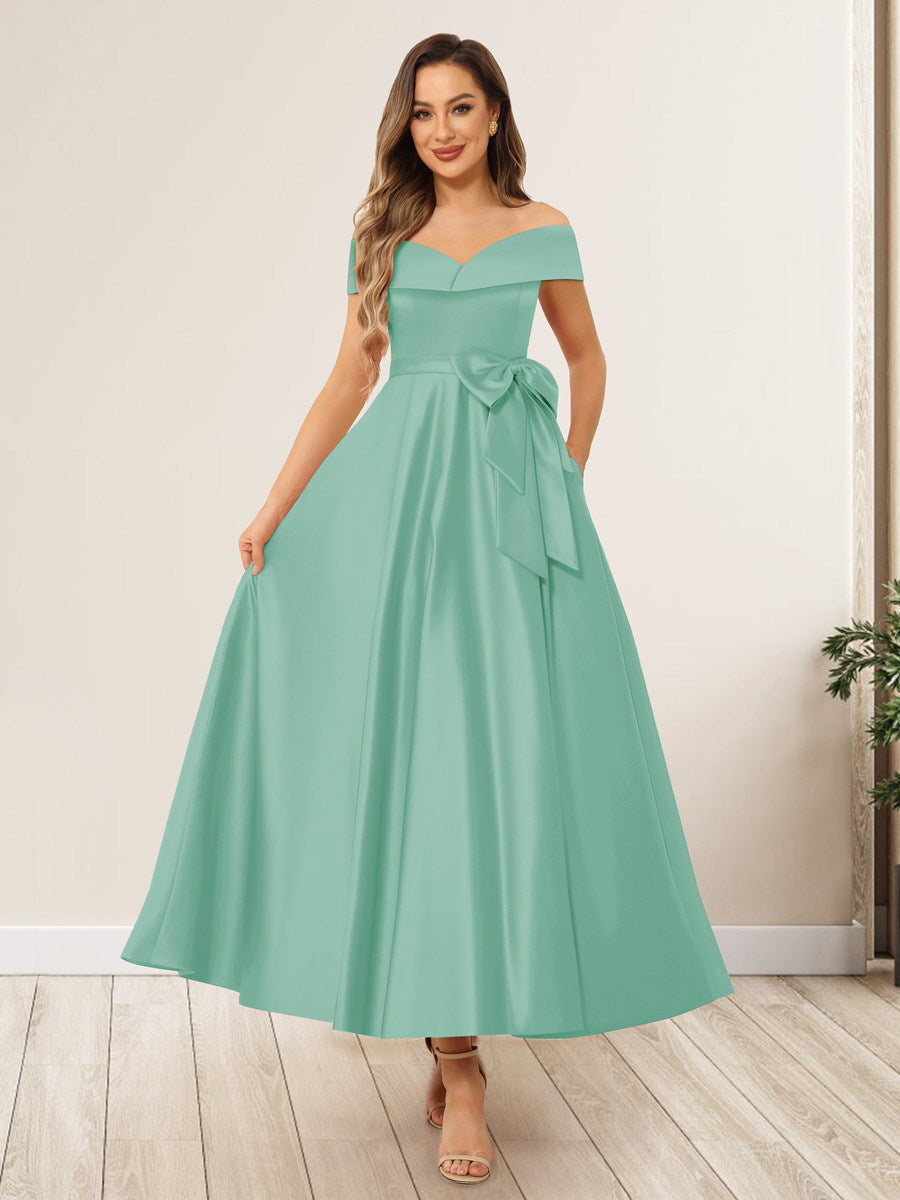 Evania Pool Blue back view wedding guest dress