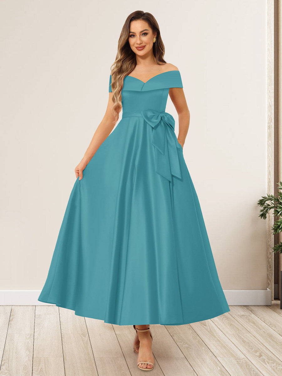 Evania Turquoise back view wedding guest dress