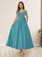 Evania Turquoise back view wedding guest dress