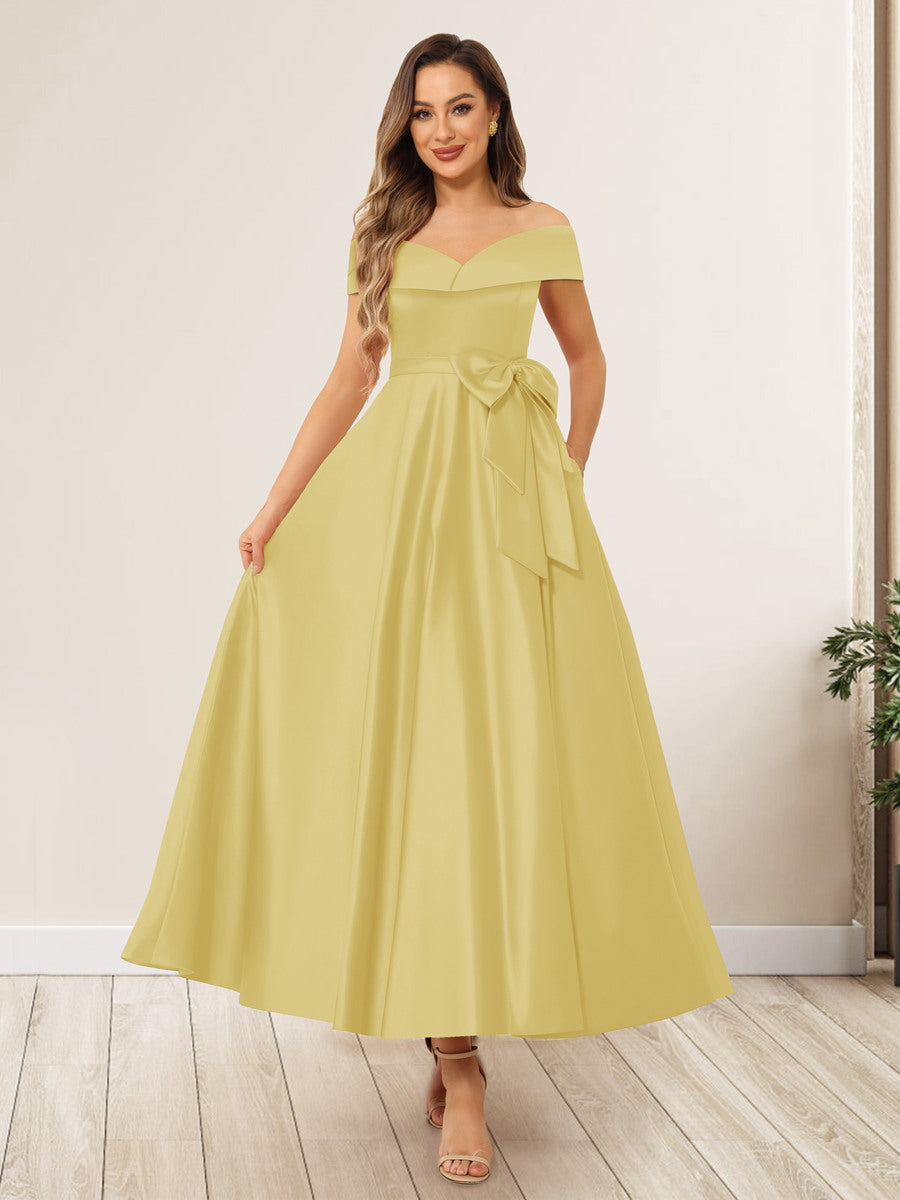 Evania Yellow front view wedding guest dress