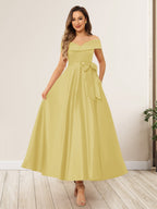 Evania Yellow front view wedding guest dress