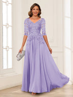 Florence lilac front view mother of the bride dress
