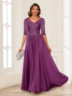 Florence orchid front view mother of the bride dress