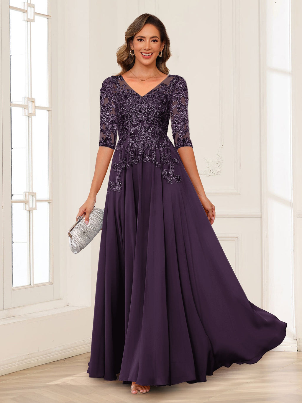 Florence plum alternate front view 2 mother of the bride dress