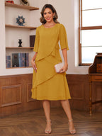 Giselle gold alternate front view 2 mother of the bride dress