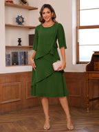 Giselle olive green front view mother of the bride dress