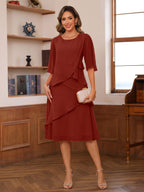 Giselle rust front view mother of the bride dress