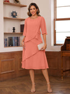 Giselle coral alternate front view 2 mother of the bride dress