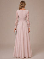 Rhiannon Claire Dusty Rose back view mother of the bride dress