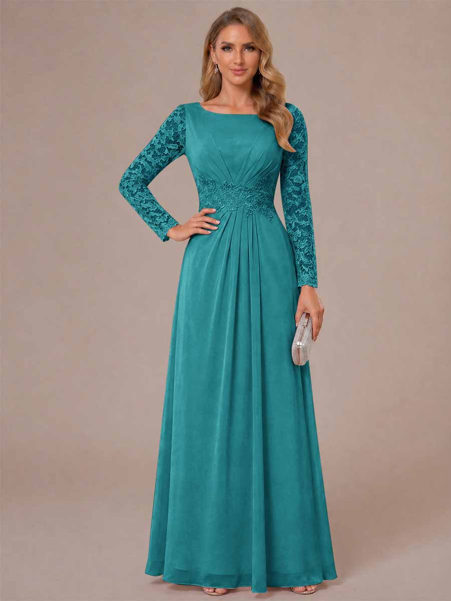 Rhiannon Claire Turquoise front view mother of the bride dress