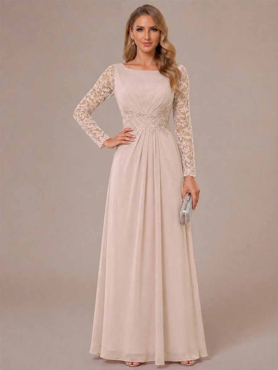 Rhiannon Claire Blush front view mother of the bride dress