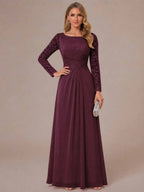 Rhiannon Claire Burgundy front view mother of the bride dress