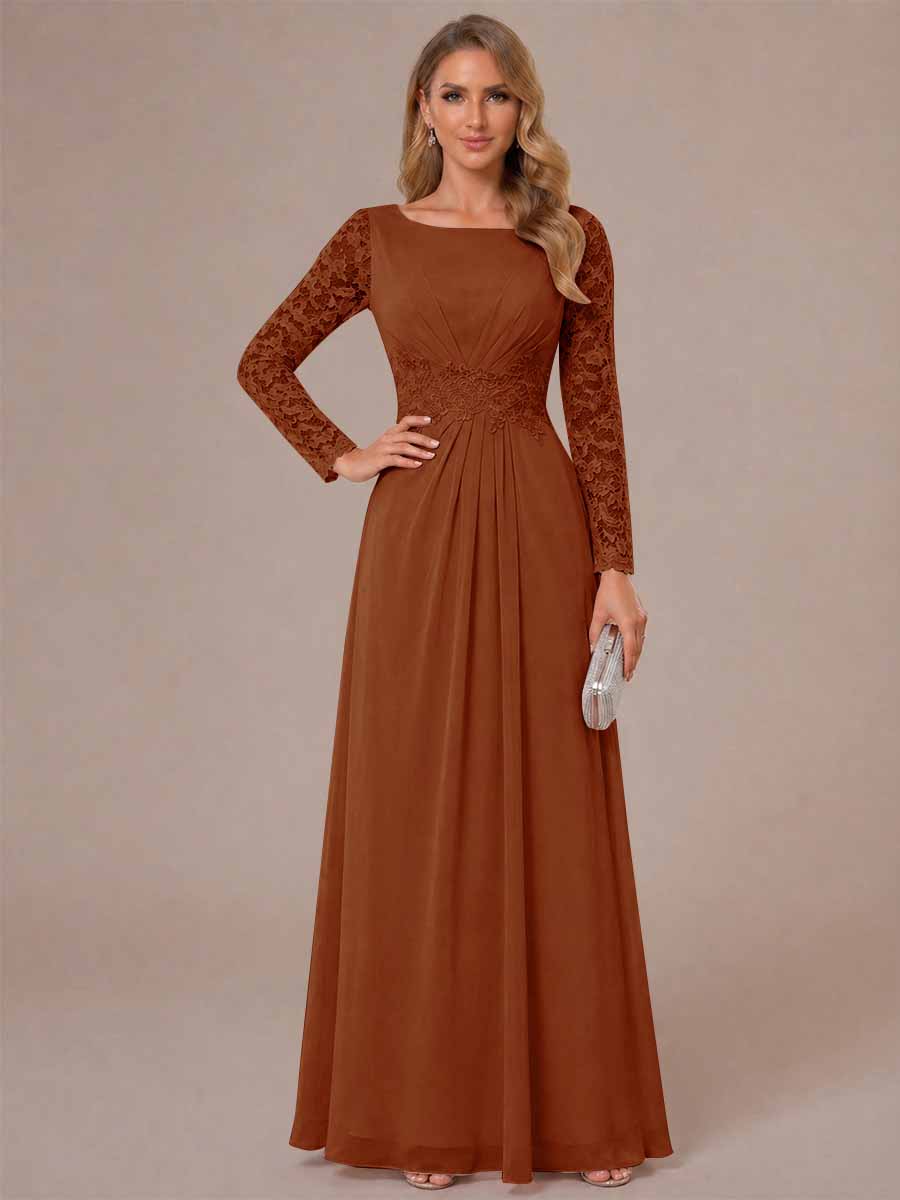 Rhiannon Claire Burnt Orange front view mother of the bride dress
