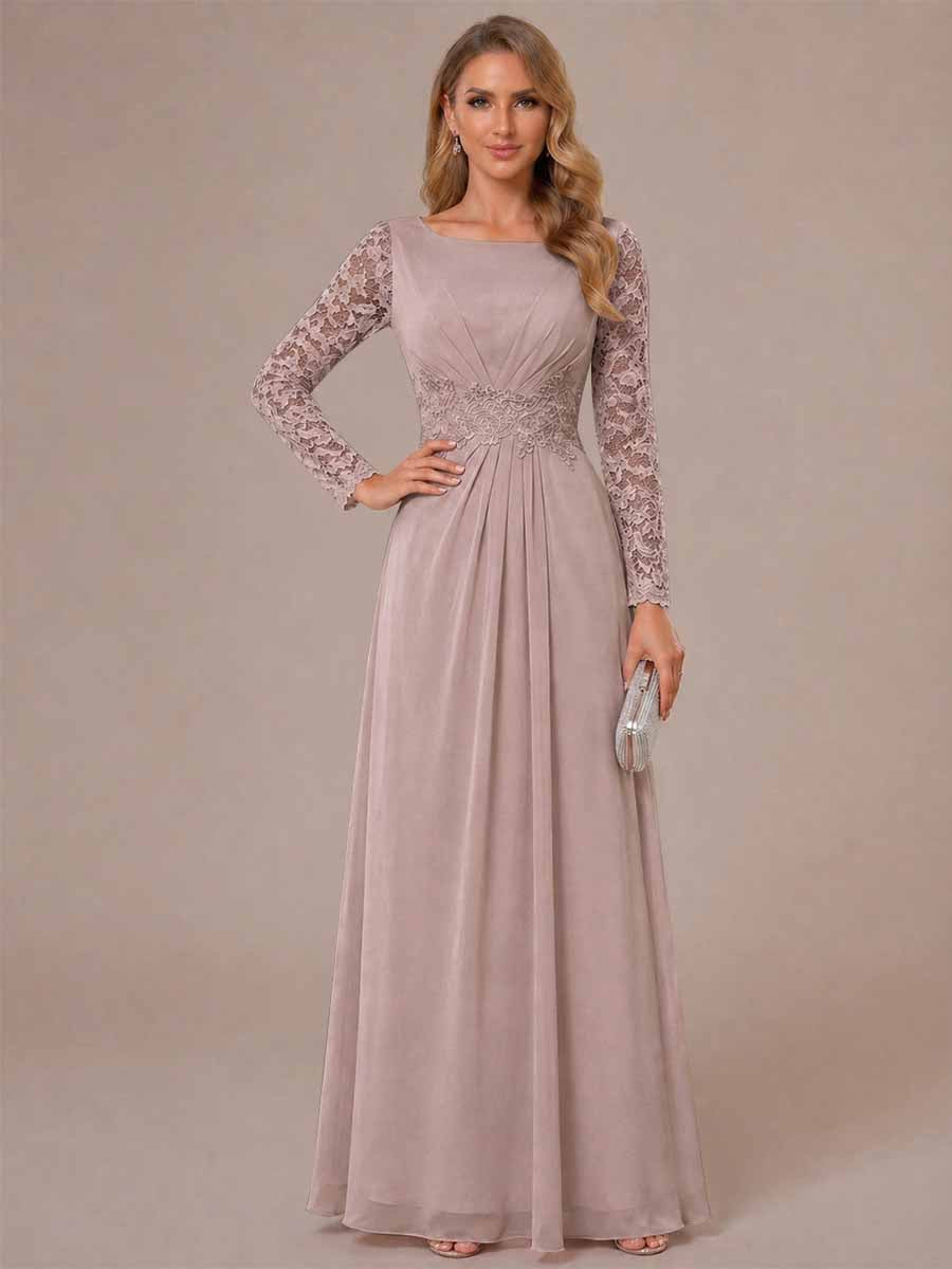 Rhiannon Claire Dusty Rose side view mother of the bride dress