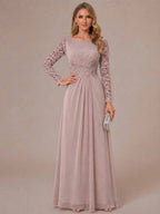 Rhiannon Claire Dusty Rose side view mother of the bride dress