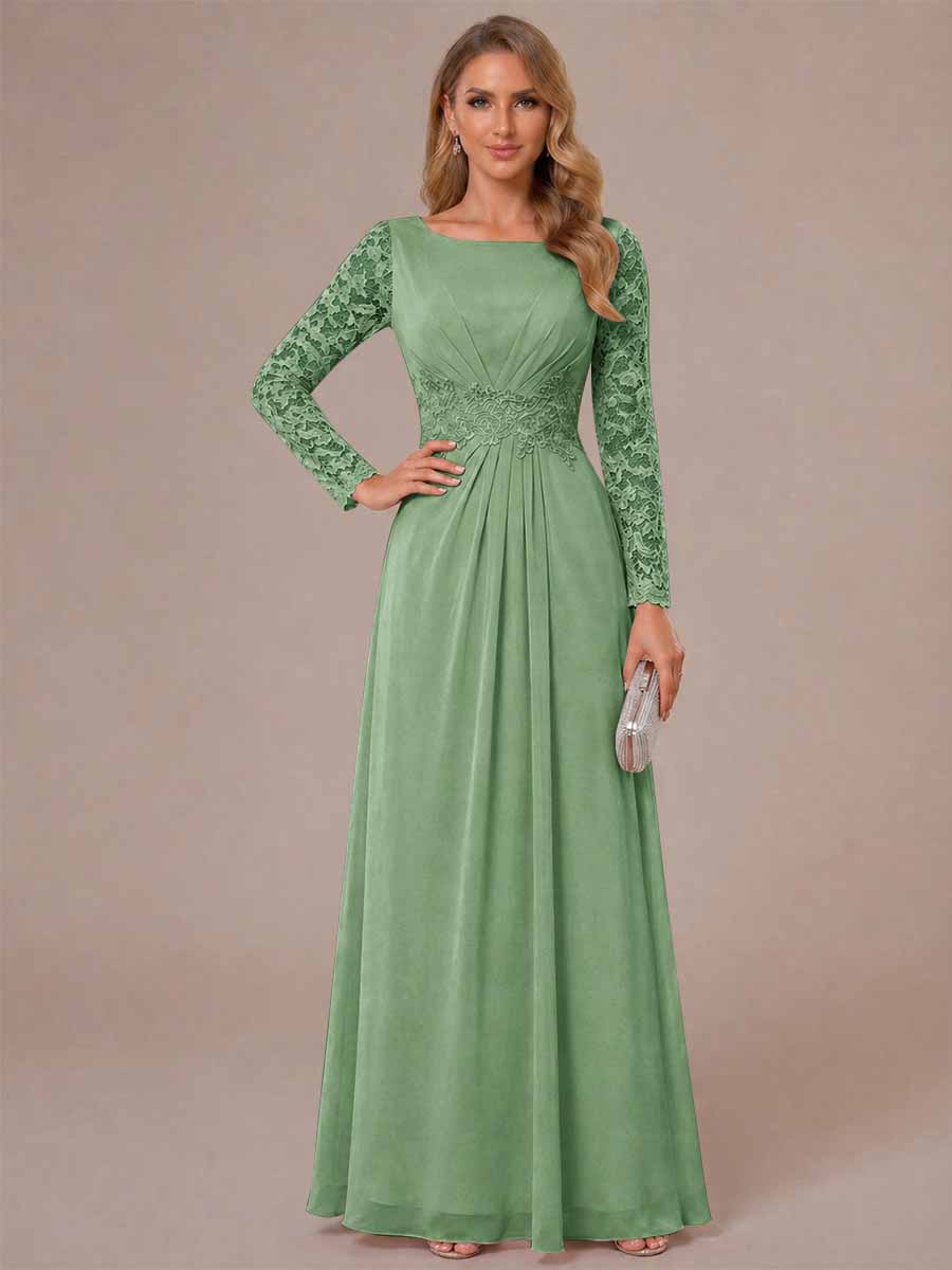 Rhiannon Claire Sage Green front view mother of the bride dress