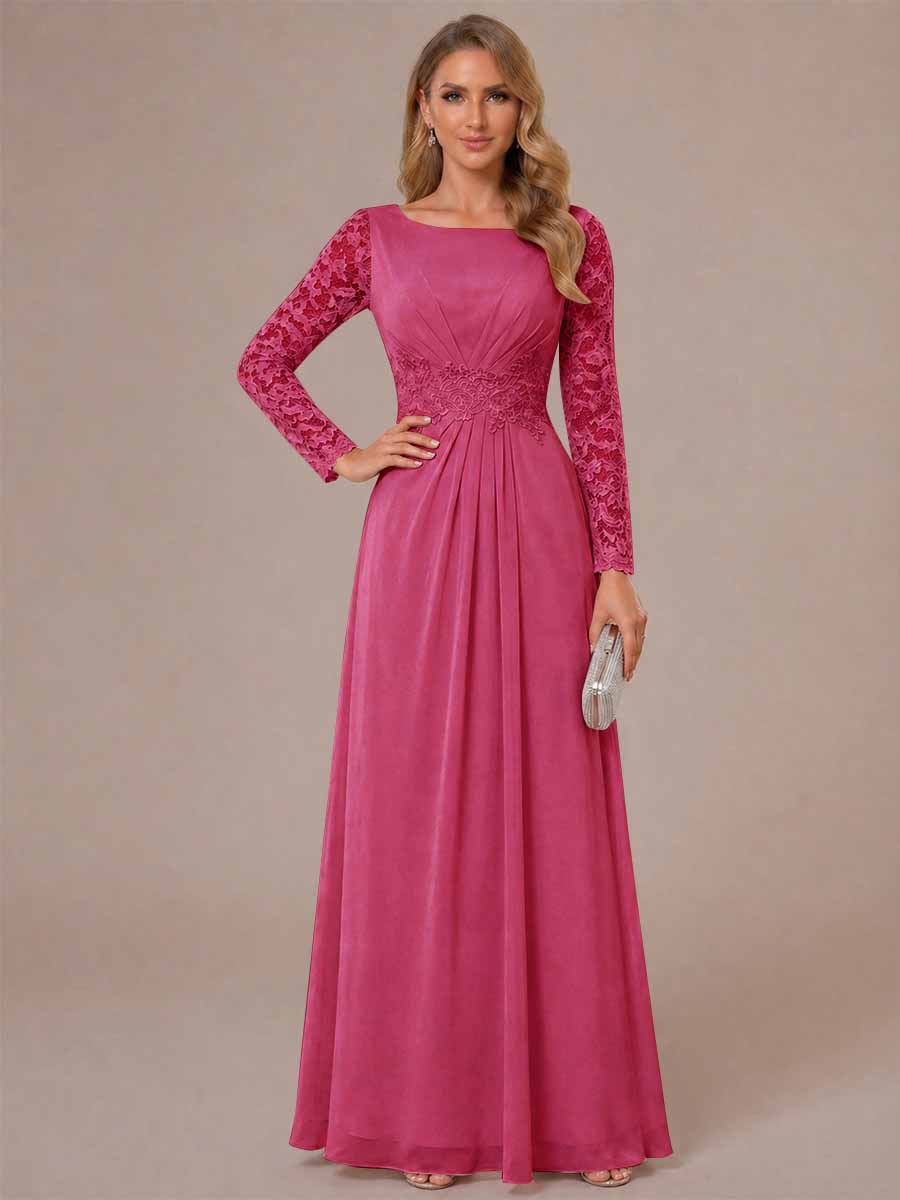 Rhiannon Claire Fuchsia front view mother of the bride dress