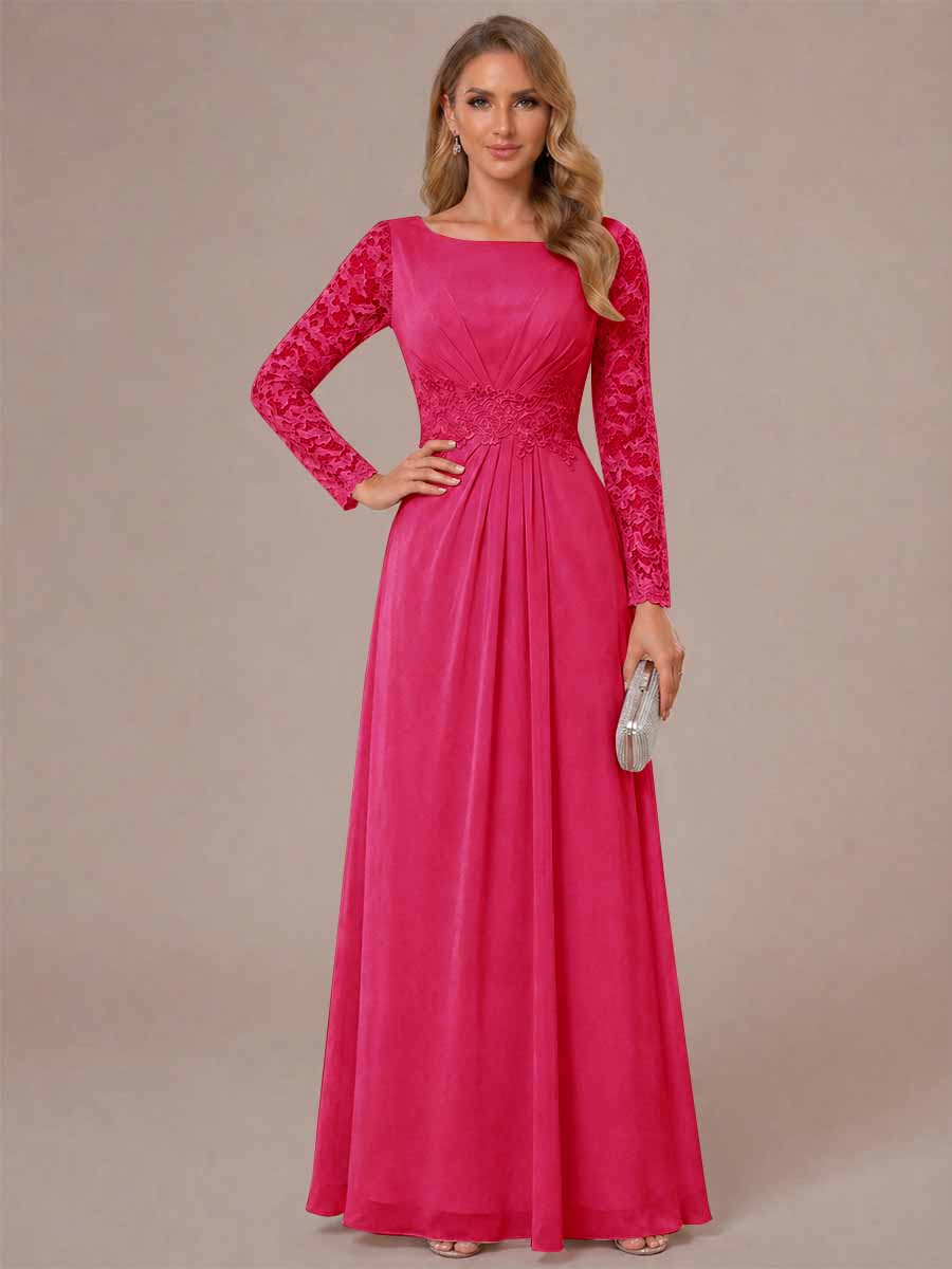 Rhiannon Claire Fuchsia back view mother of the bride dress