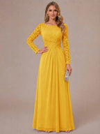 Rhiannon Claire Gold front view mother of the bride dress