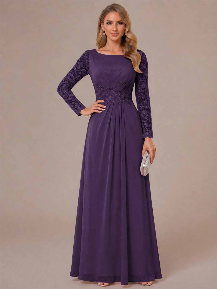 Rhiannon Claire Grape front view mother of the bride dress