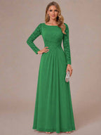 Rhiannon Claire Forest Green front view mother of the bride dress