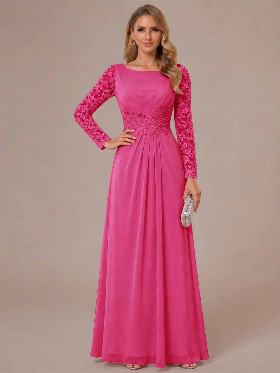 Rhiannon Claire Hot Pink front view mother of the bride dress