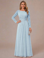 Rhiannon Claire Sky Blue front view mother of the bride dress